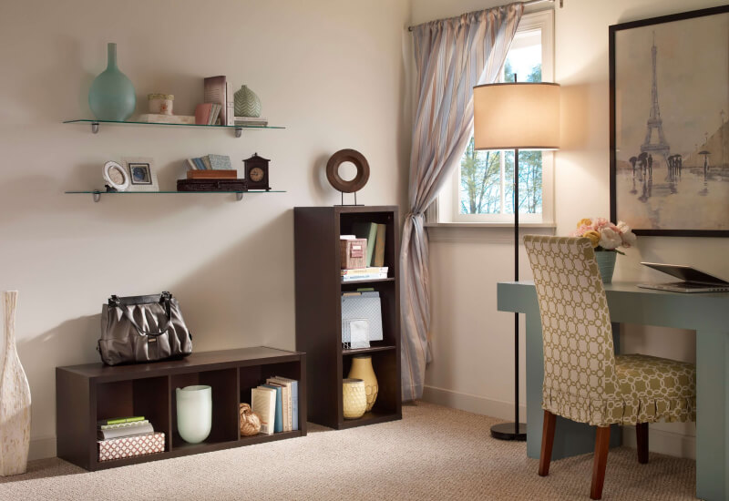 The ClosetMaid 3-cube organizer comes in six colors and can be displayed vertically or horizontally.