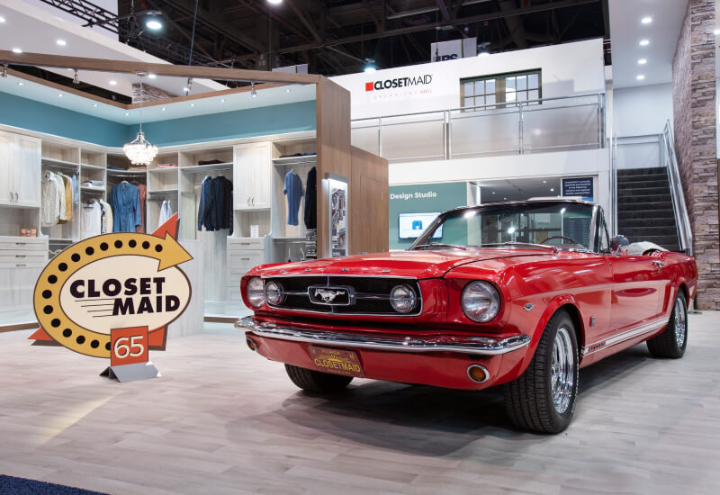 ClosetMaid brought a 1965 Ford Mustang from the company’s founding year to the booth to celebrate the anniversary.