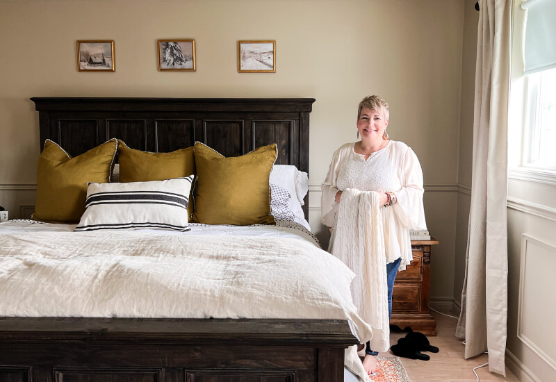 Shannon Acheson of Home Made Lovely in her bedroom