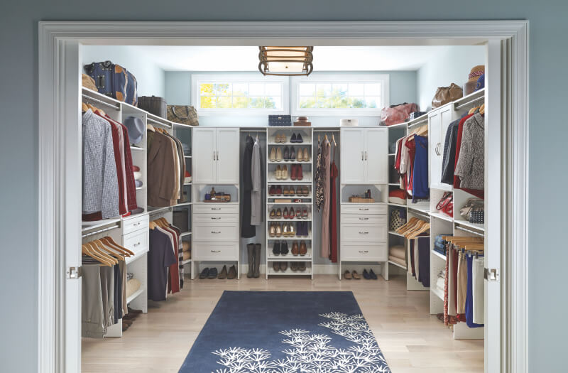 walk-in closet with rug