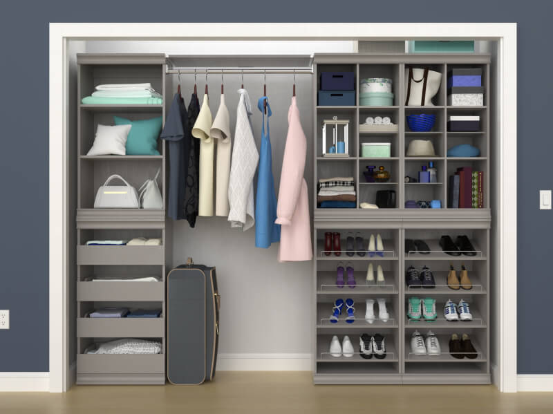 reach-in wood closet