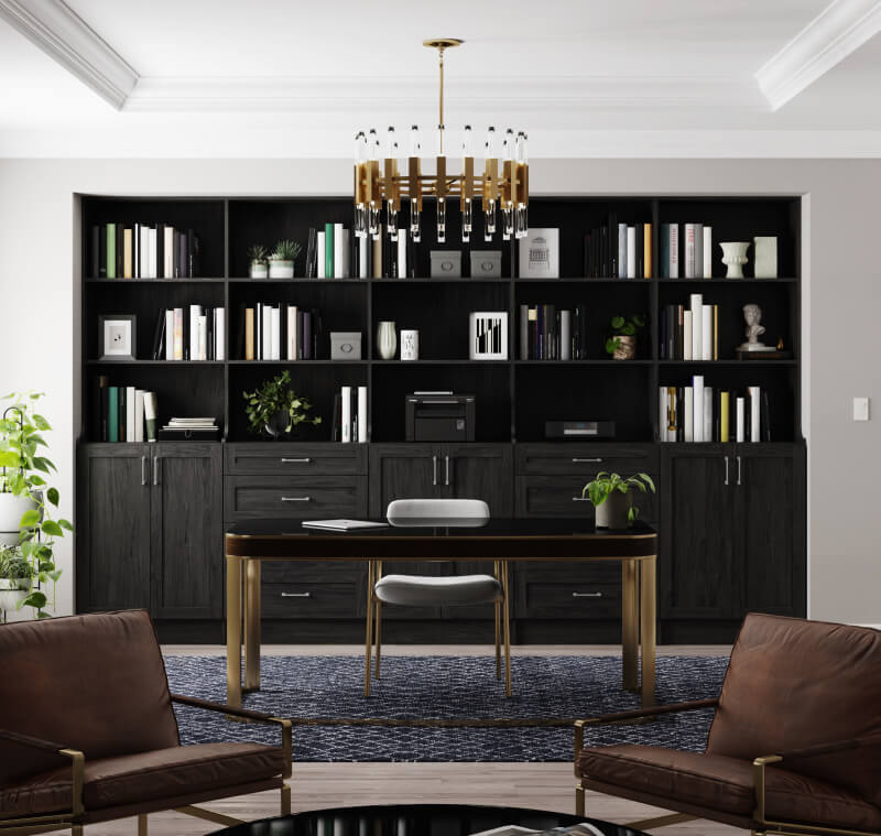 built-in office bookcase