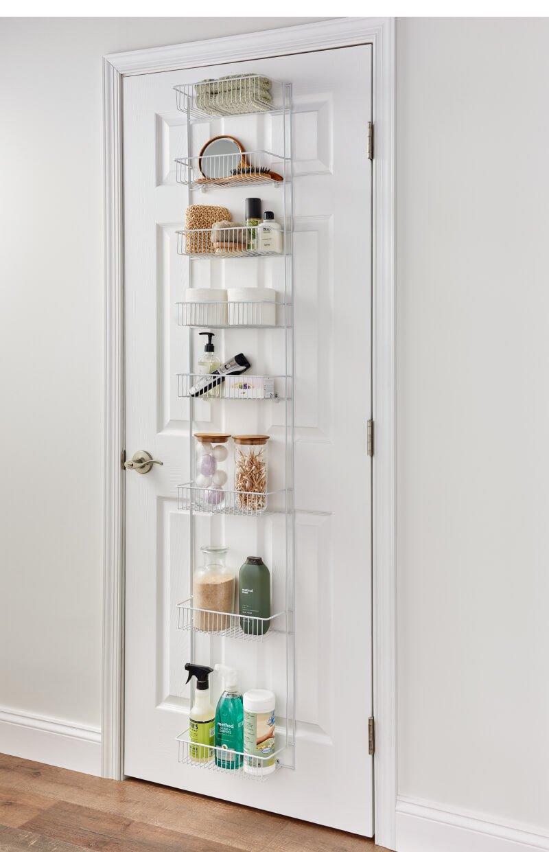 door rack in bathroom