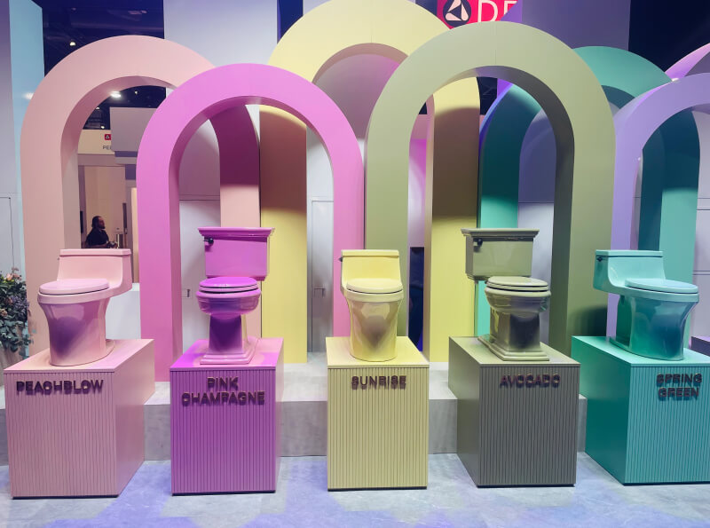 colorful toilets