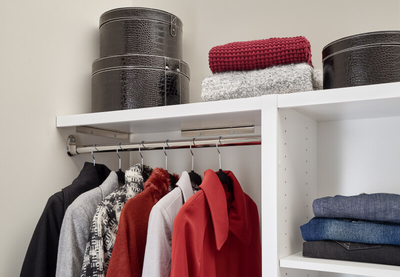 hanging rod in mudroom