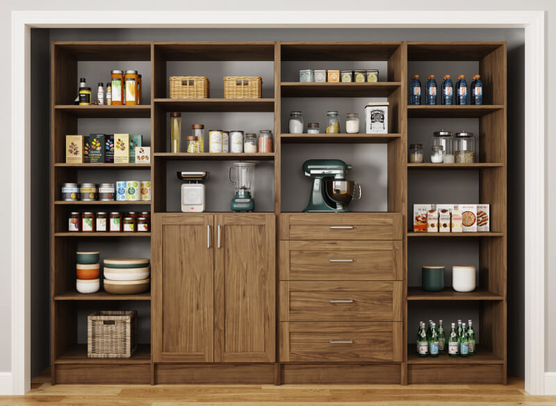 wood open pantry