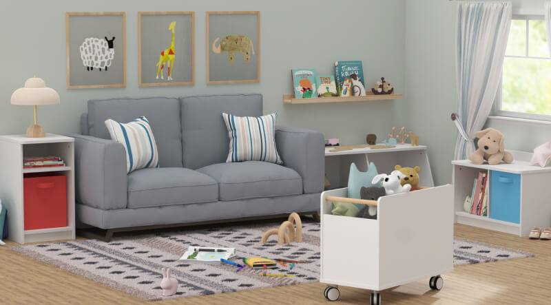 playroom with sleeper sofa