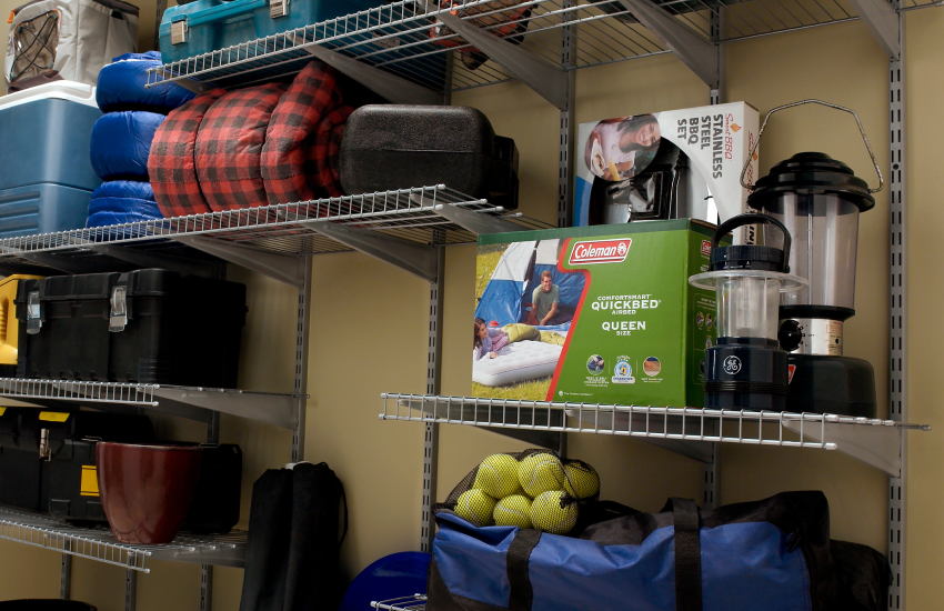 wire shelving in garage
