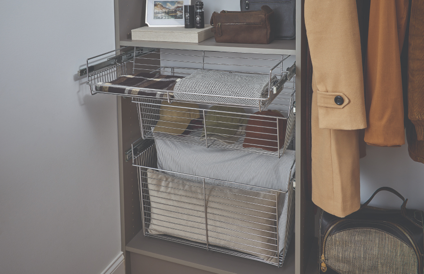 MasterSuite wire drawers in closet