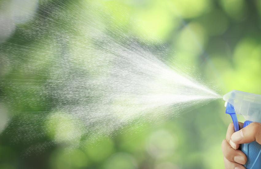 spray bottle in garden