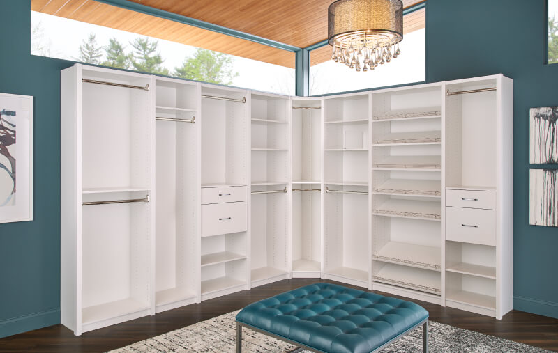 white walk-in dressing room closet