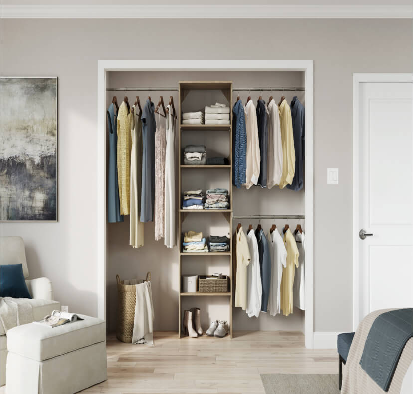 reach-in wood closet