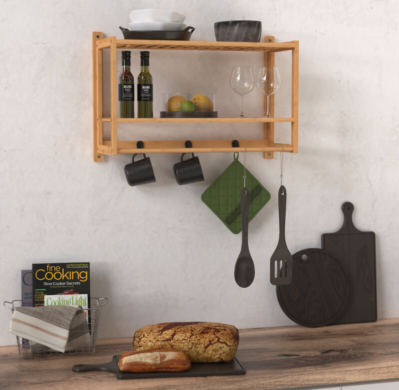 bamboo kitchen rack