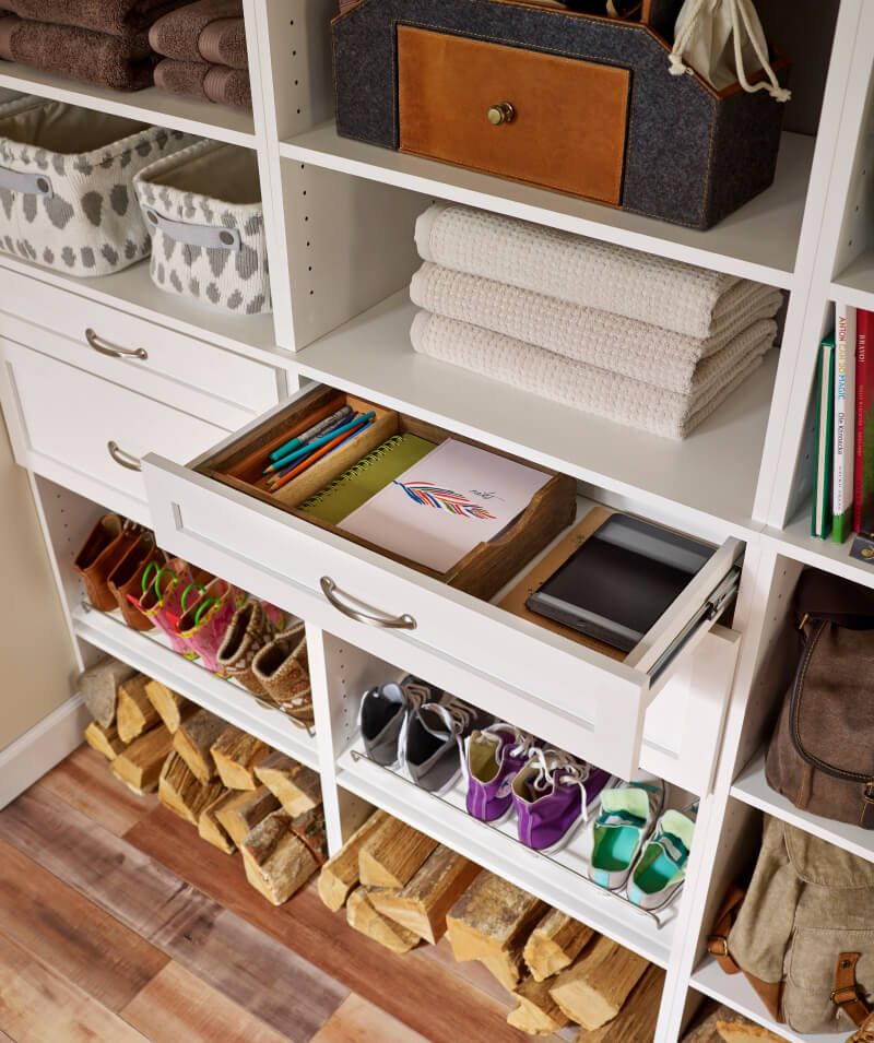 mudroom with built-in storage