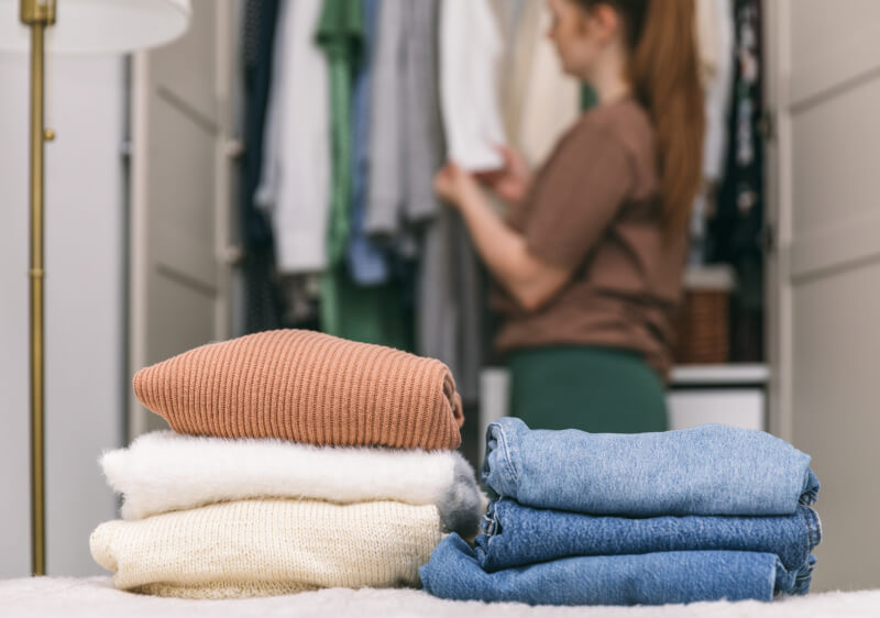 sort your clothing into piles