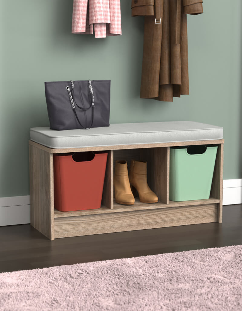 bench with cube storage