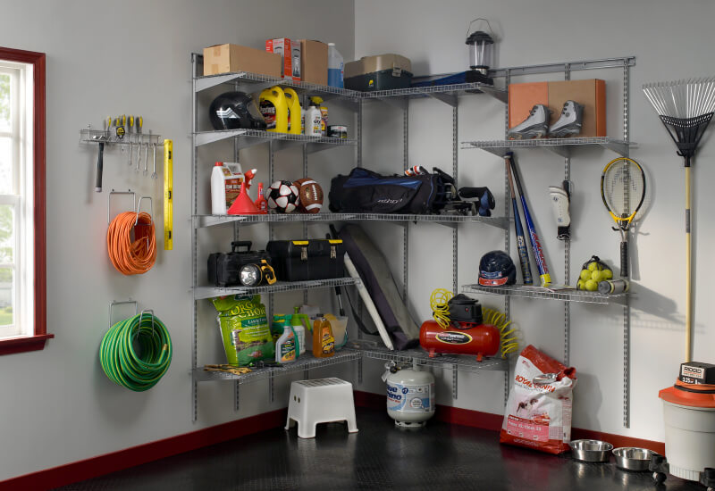 wire shelving in garage