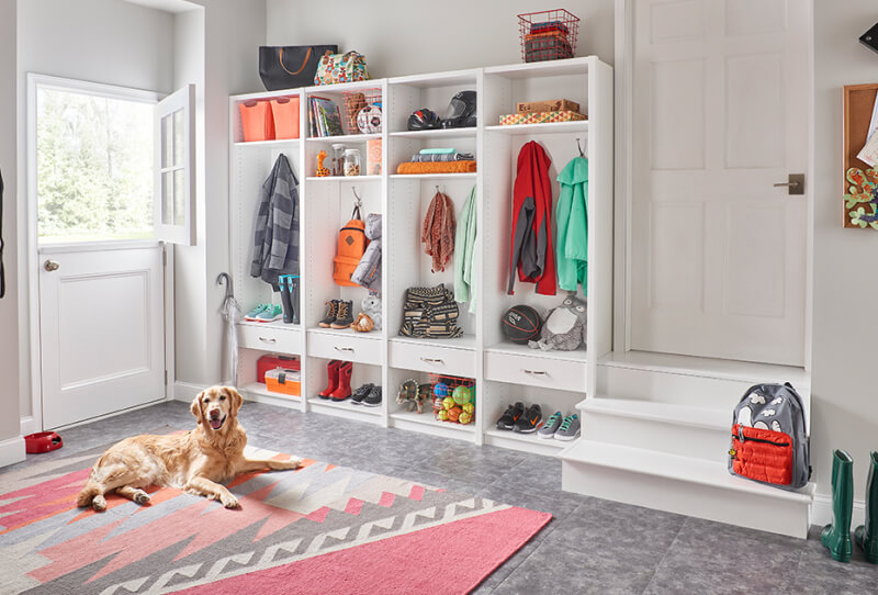 built-in mudroom storage