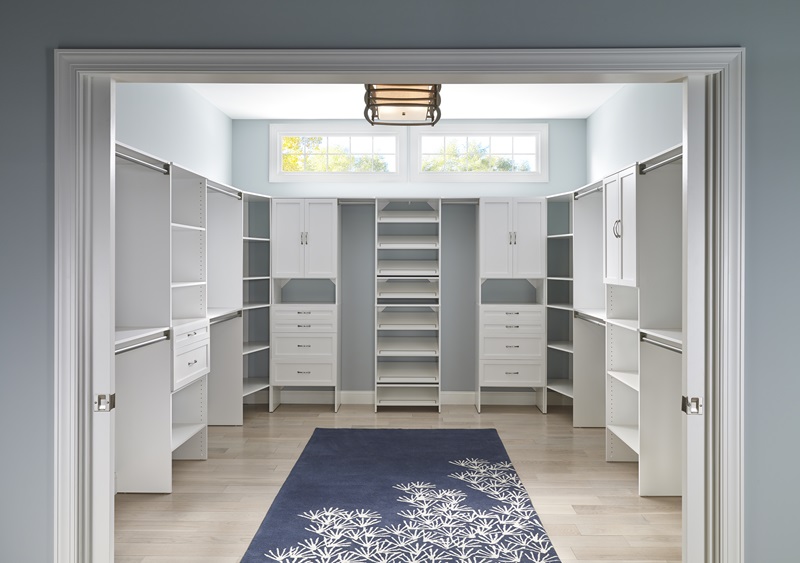 wood walk-in closet system
