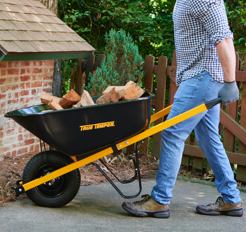 wheelbarrow with firewood